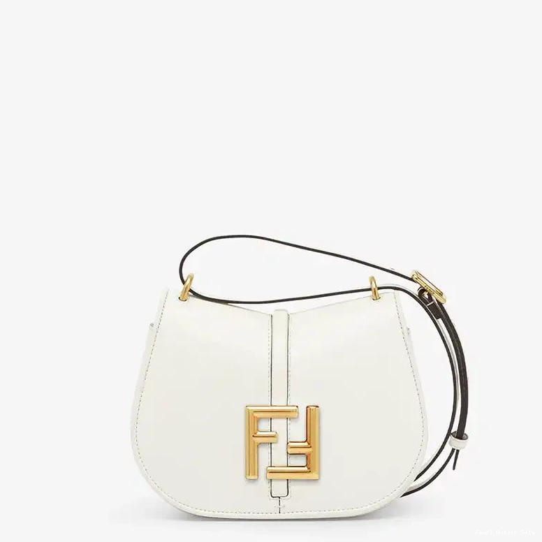 Affordable Fendi Mini In C'mon Bag Calf White Leather 0602